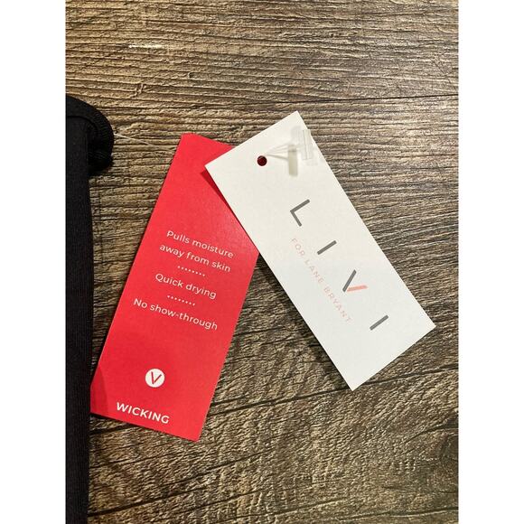 New Lane Bryant LIVI Black V-Neck Crop Tank Top Plus Size: 26/28 - Picture 6 of 13